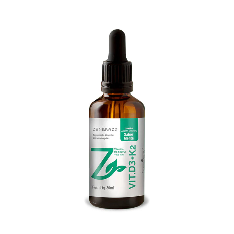 Vitamina D3 + K2 Zenbrace Gotas Imunidade, Ossos Fortes e Disposição Diária
