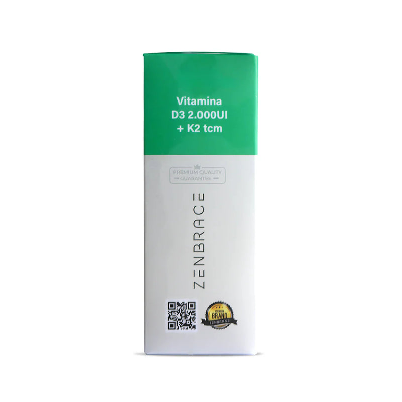 Vitamina D3 + K2 Zenbrace Gotas Imunidade, Ossos Fortes e Disposição Diária