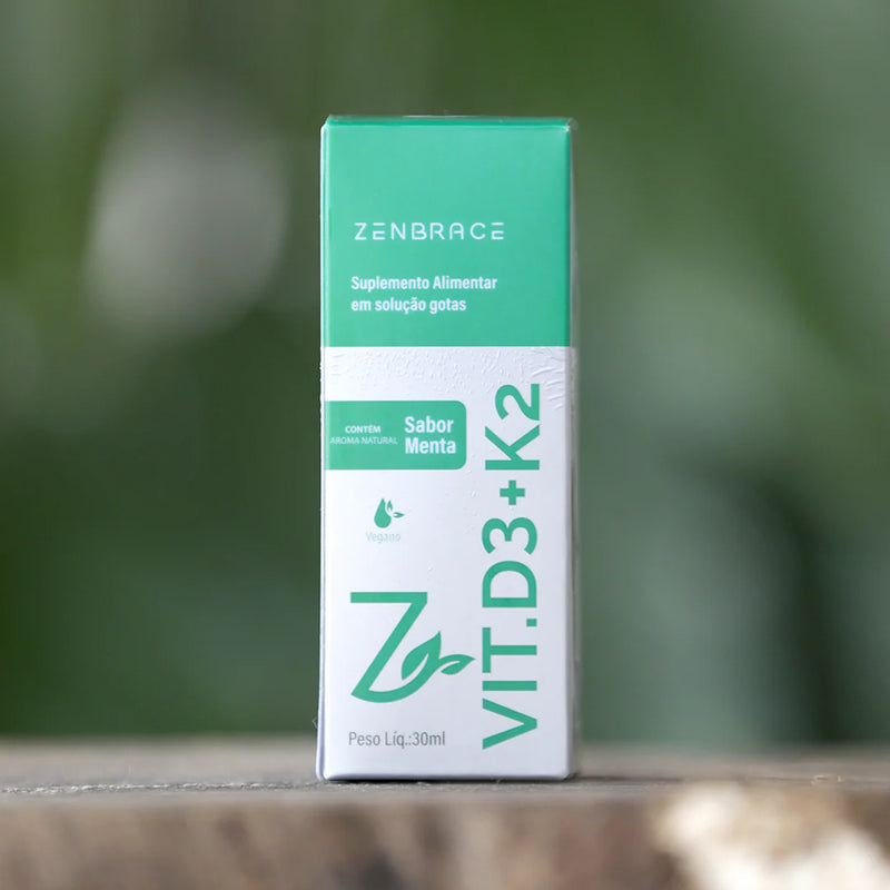 Vitamina D3 + K2 Zenbrace Gotas Imunidade, Ossos Fortes e Disposição Diária