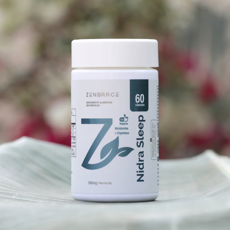 Nidra Sleep Suplemento para o Bem-Estar do Sono Melatonina, Triptofano e Vitamina B6